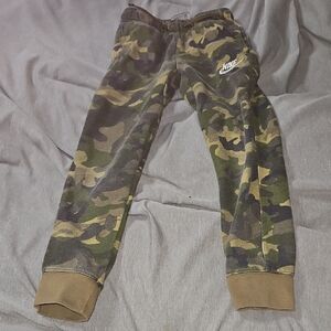 Nike Kids Camouflage Joggers - Green and Brown